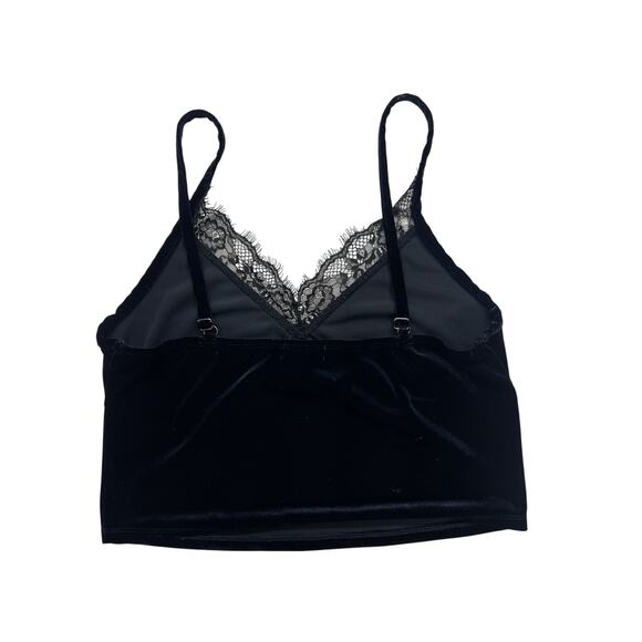 Cosmic Aura Lace Trimmed Velvet Camisole Cropped Tank Top Womens XL Whimsigoth - Picture 2 of 6